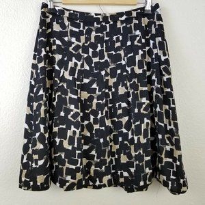 White House Black Market Womens Skirt 4 Black Silk Zip Knee Length K9